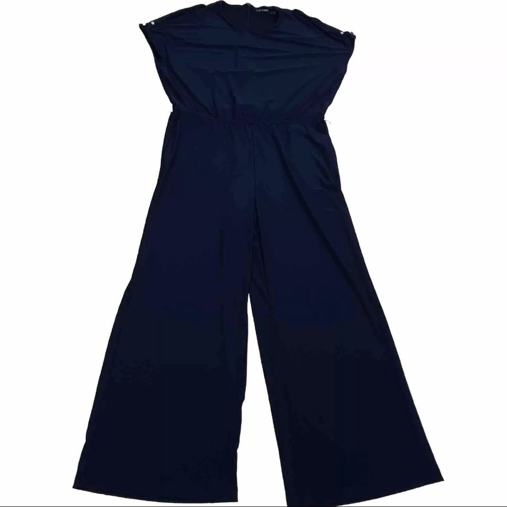 Ralph Lauren Women’s Navy BlueWide Leg Jumpsuit Size XL